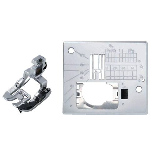 ACUFEED 1/4 INCH SEAM FOOT AND NEEDLE PLATE