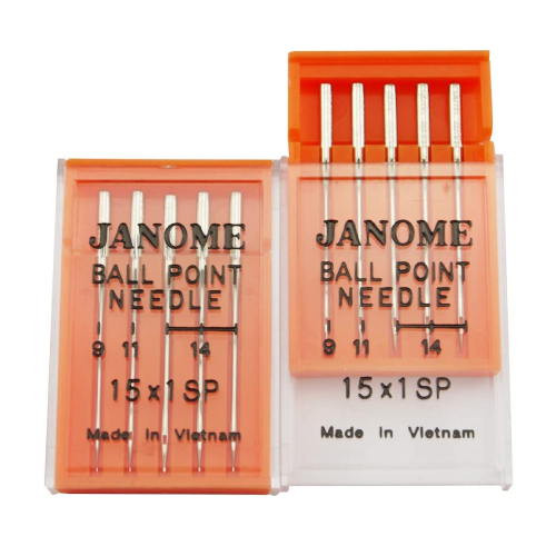 Ball Point Needle 15x1SP #9/65 x 2, 11/75 x 2 & #14/90 x 6 for Janome Brand 990200000A