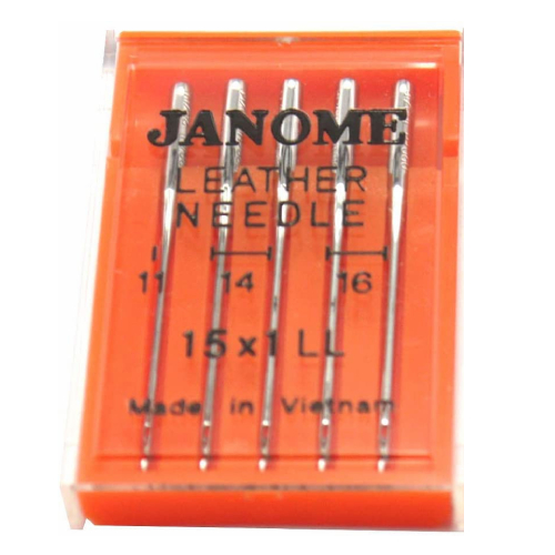 Leather Needles 15X1LL - #11 X 2 and #14 X 4 and #16 X 4 for Janome Brand 990600000A