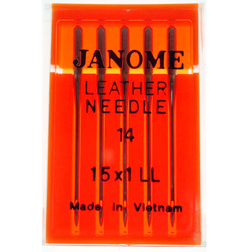 Leather Needles 15X1LL - # 14 for Janome Brand 990614000A